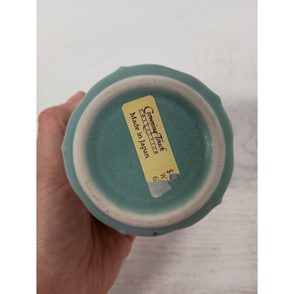 Vintage Crowning Touch Porcelain Floral Pot Pourri Holder Jar Rare Seafoam Blue - Picture 7 of 10